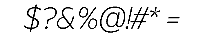 Plang ThinItalic Instance Font OTHER CHARS