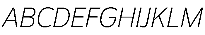 Plang ThinItalic Instance Font UPPERCASE