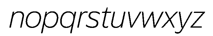 Plang ThinItalic Instance Font LOWERCASE