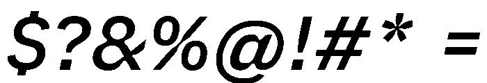 PlastiqueSans MediumItalic Font OTHER CHARS