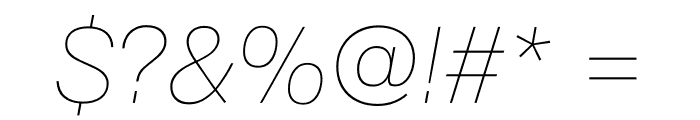 Plain Hairline Italic Font OTHER CHARS