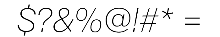 Plain Ultrathin Italic Font OTHER CHARS