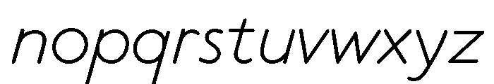 Platten Neu Light Italic Font LOWERCASE