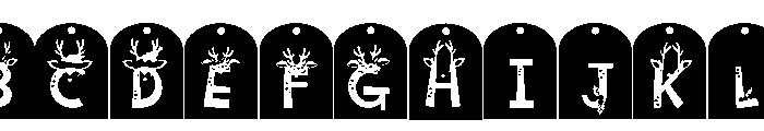 PN Christmas Deer Tags Font UPPERCASE