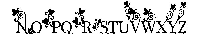 PN Love Flourish Semi-condensed Font UPPERCASE