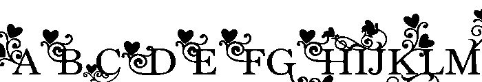 PN Love Flourish Semi-expanded Font UPPERCASE