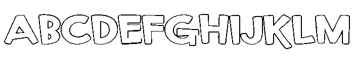 PN Maple Doughnuts Outline Expanded Font UPPERCASE