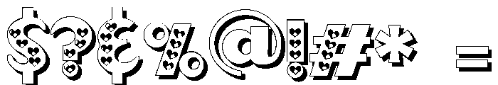 PN Meringue Loves 3d Font OTHER CHARS
