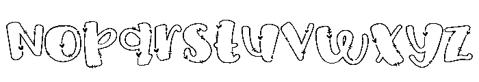 PN Octopus Kisses Expanded Font LOWERCASE