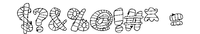PN Octopus Kisses Stripes Font OTHER CHARS