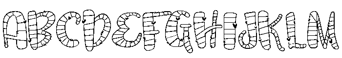 PN Octopus Kisses Stripes Font UPPERCASE