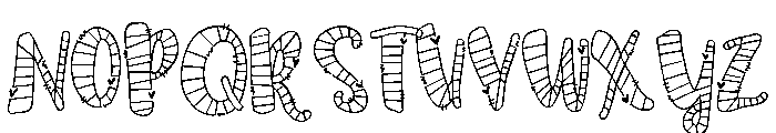 PN Octopus Kisses Stripes Font UPPERCASE