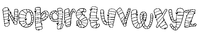 PN Octopus Kisses Stripes Font LOWERCASE
