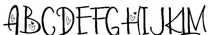 PN Valentine Print Hearts Font UPPERCASE