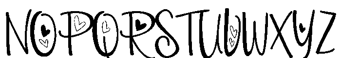 PN Valentine Print Hearts Font UPPERCASE