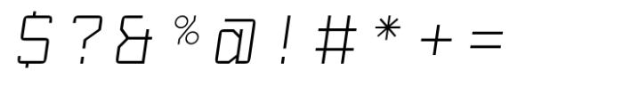 PNA Spatio Mono Thin Italic Font OTHER CHARS