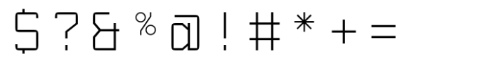 PNA Spatio Mono Thin Font OTHER CHARS