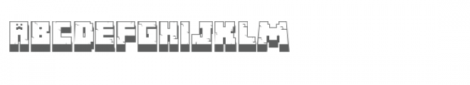 pn pixelcraft 3d Font UPPERCASE