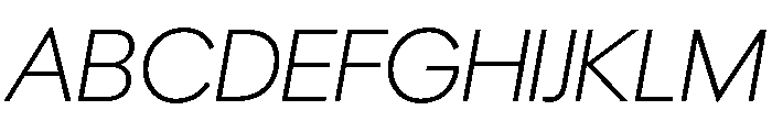 Polymath Display Extralight Italic Font UPPERCASE