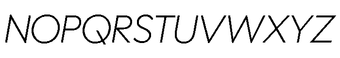 Polymath Display Extralight Italic Font UPPERCASE