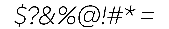 Polymath Extralight Italic Font OTHER CHARS