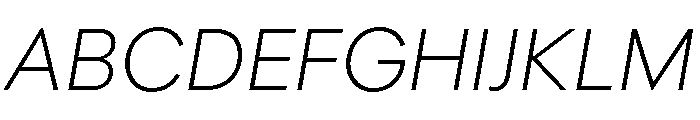 Polymath Extralight Italic Font UPPERCASE