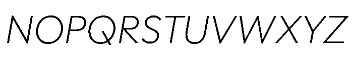 Polymath Extralight Italic Font UPPERCASE