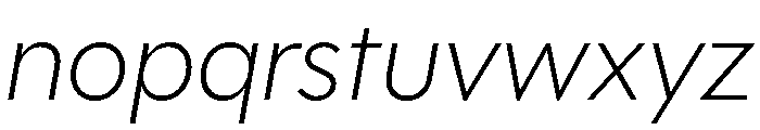 Polymath Extralight Italic Font LOWERCASE