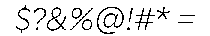 Polymath Text Extralight Italic Font OTHER CHARS