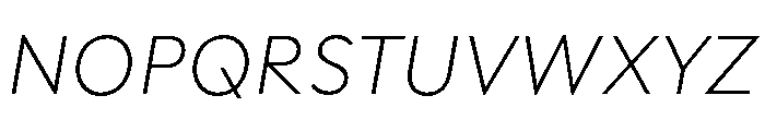 Polymath Text Extralight Italic Font UPPERCASE