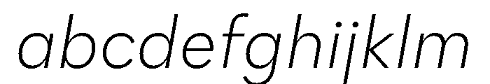 Polymath Text Extralight Italic FONT