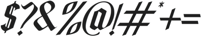 POWER BLACKLETTER Italic otf (900) Font OTHER CHARS