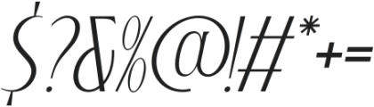 Postenia Italic otf (400) Font OTHER CHARS