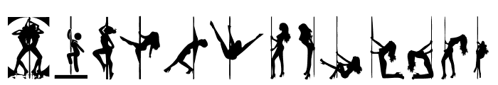 Pole Dance Font UPPERCASE