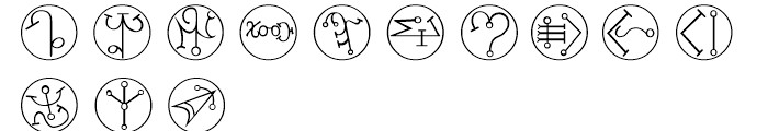 Powers Of Marduk Symbols Font LOWERCASE