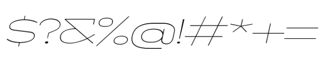 Polarix Hairline Italic Font OTHER CHARS