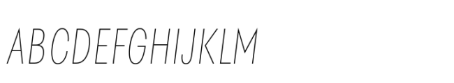 Polin Sans Condensed Hairline Italic Font UPPERCASE