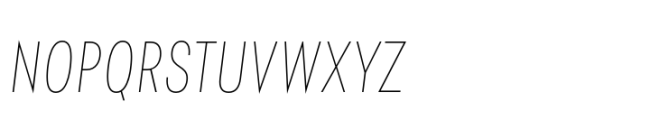 Polin Sans Condensed Hairline Italic Font UPPERCASE