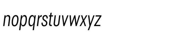Polin Sans Condensed Light Italic Font LOWERCASE