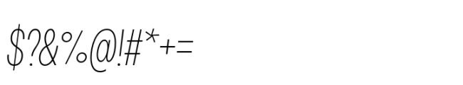 Polin Sans Condensed Thin Italic Font OTHER CHARS