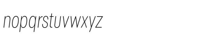 Polin Sans Condensed Thin Italic Font LOWERCASE