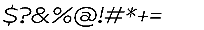 Polyguard Light Oblique Font OTHER CHARS