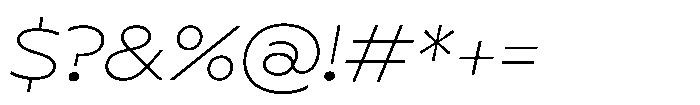 Polyguard Thin Oblique Font OTHER CHARS