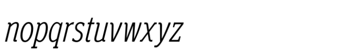 Polyphonic Condensed Light Italic Font LOWERCASE