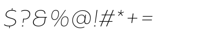 Ponder Extralight Italic Font OTHER CHARS