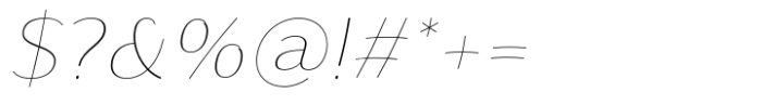 Ponlamai Thin Italic Font OTHER CHARS