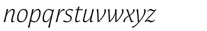 Ponta Text Light Italic Font LOWERCASE