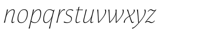 Ponta Text Thin Italic Font LOWERCASE