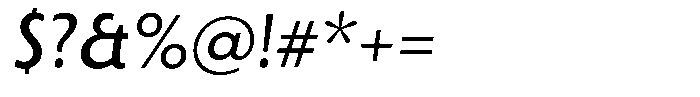 Porito Medium Oblique Font OTHER CHARS