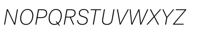 Post Grotesk Thin Italic Font UPPERCASE